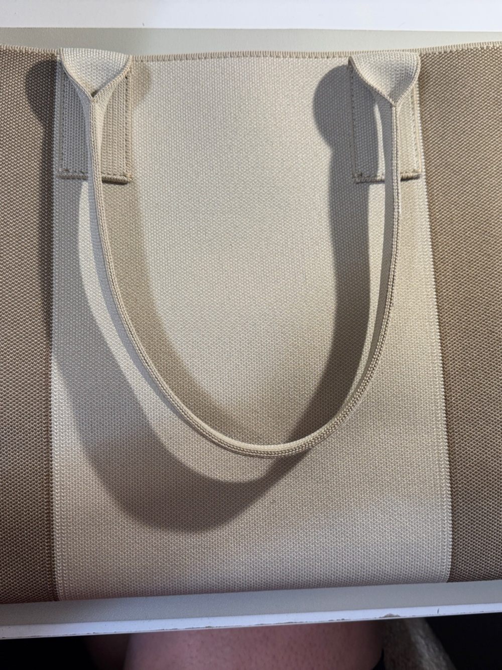 Rothy's Two-Tone Cream and Beige Canvas Tote